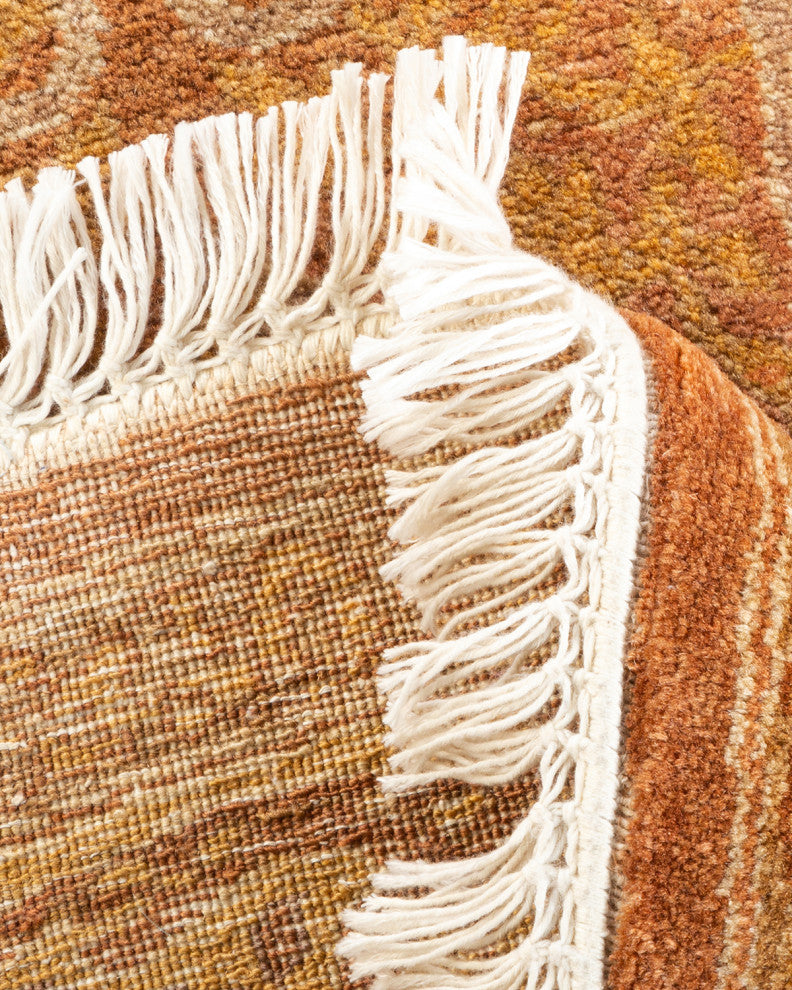 Mogul, One-of-a-Kind Hand-Knotted Area Rug Yellow, 5' 1" x 5' 1"