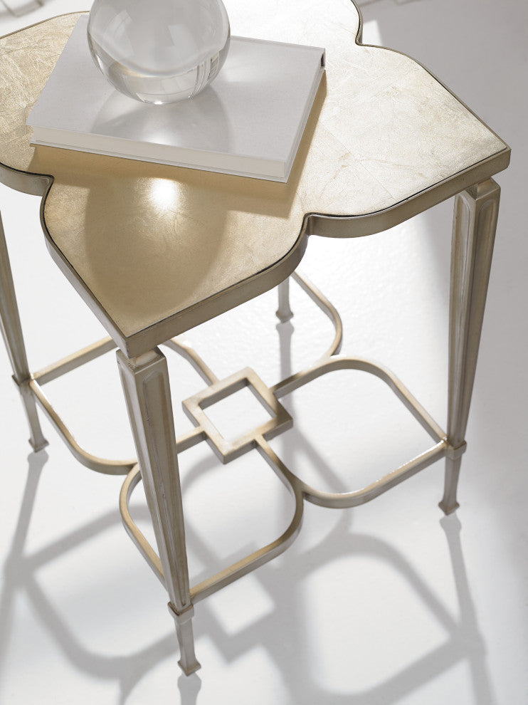 Clover Taupe Silver Side Table