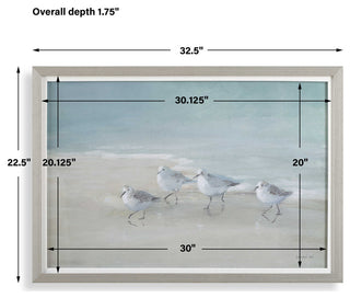 Uttermost Tranquil Shorebirds On The Sand Framed Print