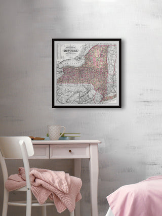 "NY City Map" Framed Painting Print, 18x18