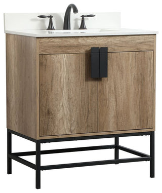 Home Living 19" Modern Natural Oak-Light Bathroom Vanity