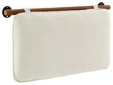 Anela Wall-Mounted Chenille Upholstered Twin Headboard, Cream Walnut