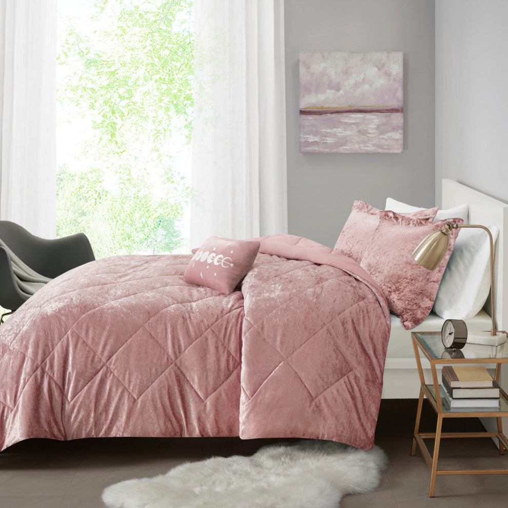 Intelligent Design Felicia Crushed Velvet 4-Piece Comforter Set
