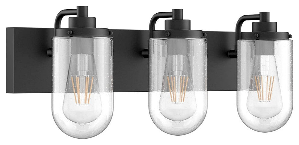 3 light matte black wall light fixture industrial glass bathroom wall lamp