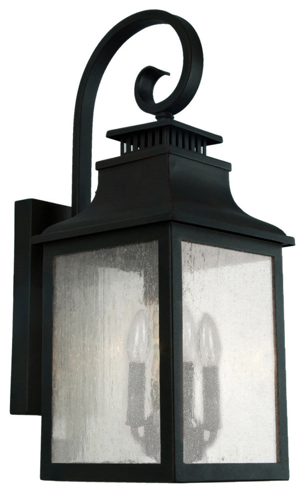 ELW2284BL - Morgan 3 Light Outdoor Wall Mounted Lighting In Rich Black  Finish