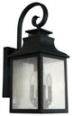 ELW2284BL - Morgan 3 Light Outdoor Wall Mounted Lighting In Rich Black  Finish