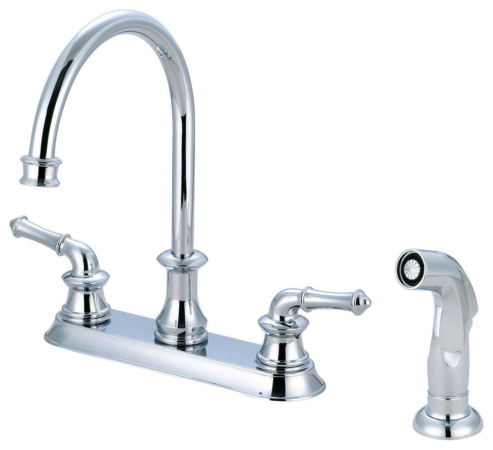 Del Mar Two Handle Kitchen Faucet, Polished Chrome