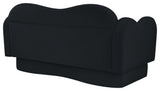 Bloom Upholstered Loveseat, Black, Velvet