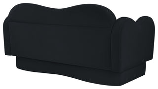 Bloom Upholstered Loveseat, Black, Velvet