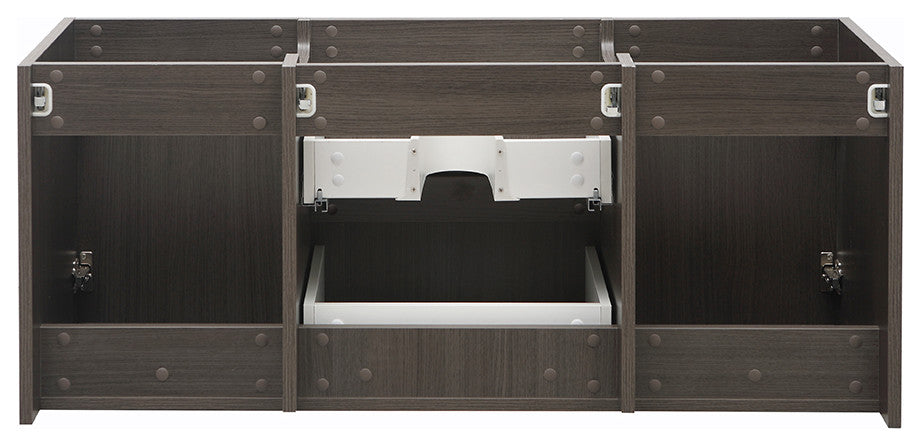 Valencia Wall Hung Single Sink Bathroom Cabinet Base, Gray Oak, 48"