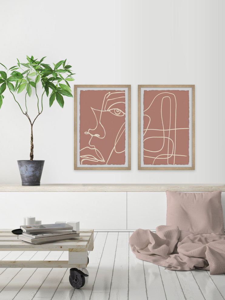 Twisted Mirror Diptych, Set of 2, 8x12 Panels