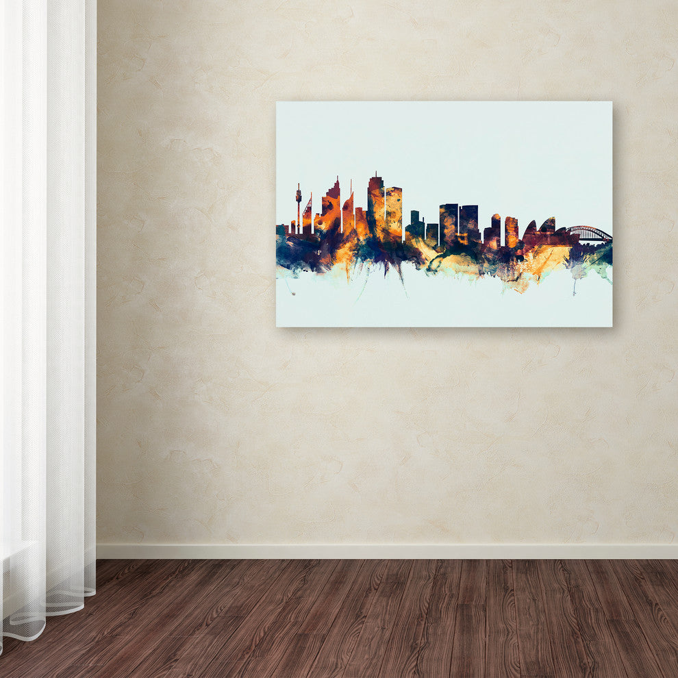 Michael Tompsett ''Sydney Australia Skyline Blue'' Canvas Art, 22x32
