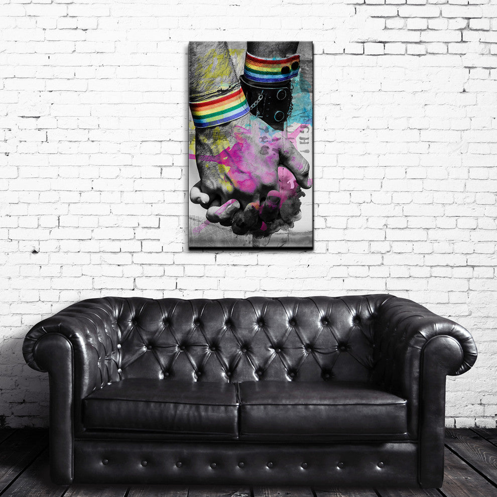 Color of Pride: Hold Hands Canvas Wall Art