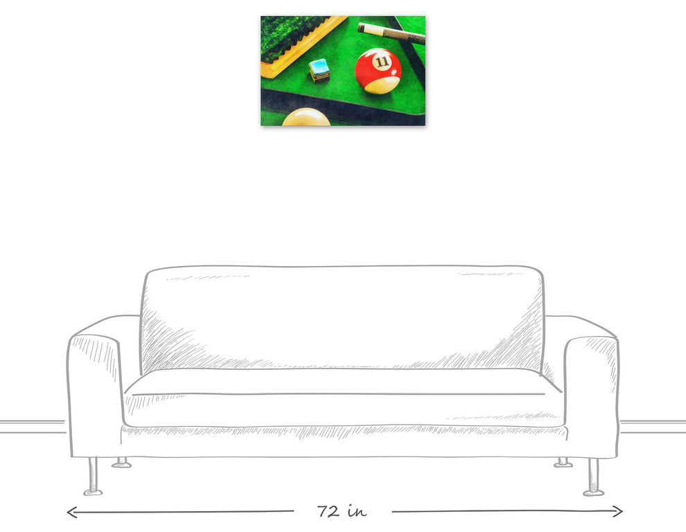 Faded Billards Pool Table 16"x24" Print on Canvas