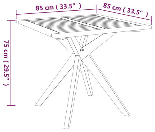 vidaXL Bistro Table Outdoor Side Table for Front Porch Deck Solid Wood Acacia