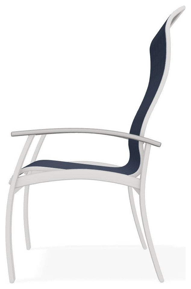 Belle Isle Sling Outdoor Dining Chair, Mavi/Snow
