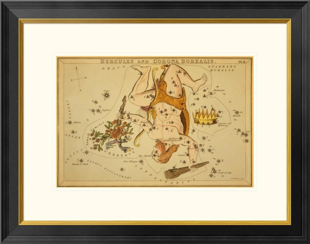 "Hercules and Corona Borealis, 1825"  by Jehoshaphat Aspin, 28x22"