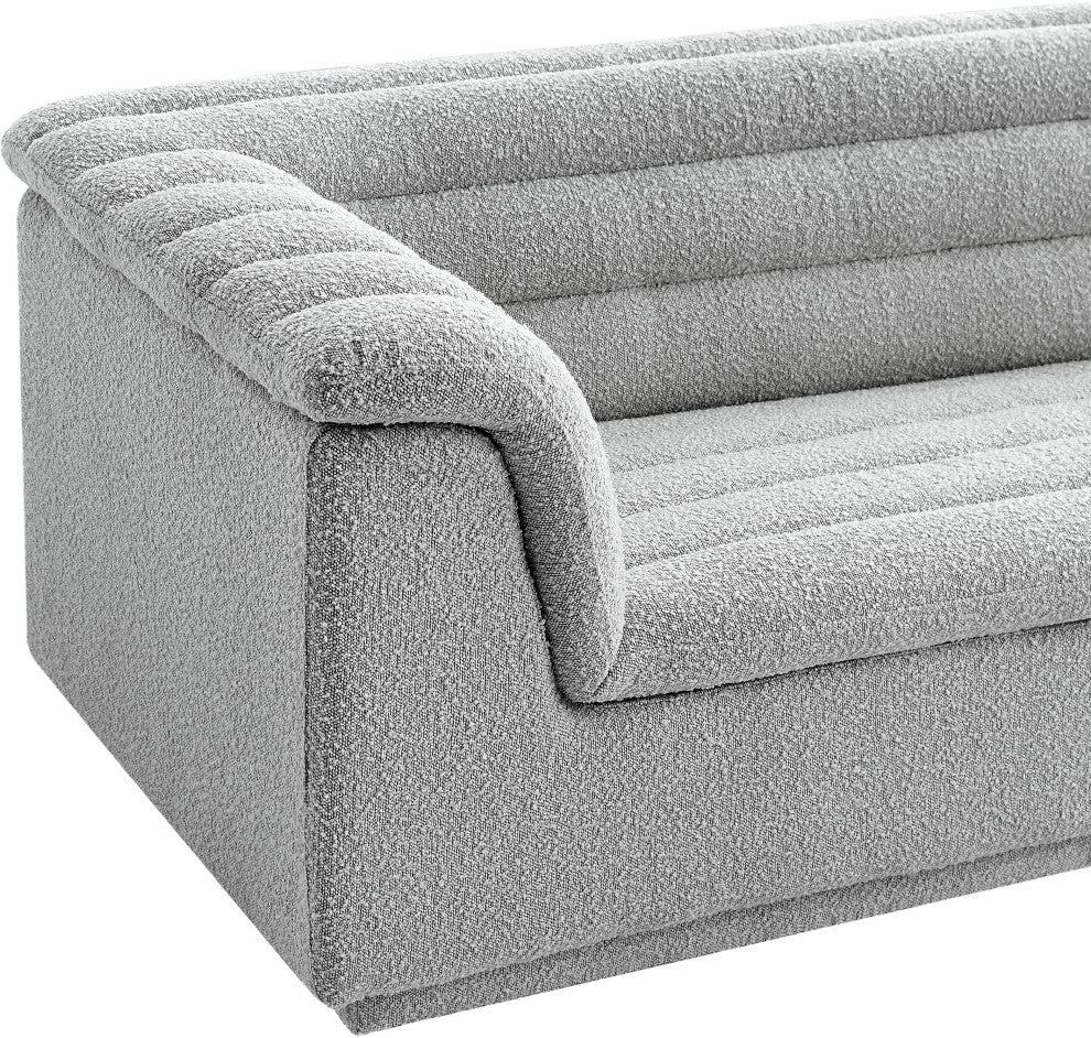 Cascade Upholstered Set, Grey, Boucle Fabric, Sofa
