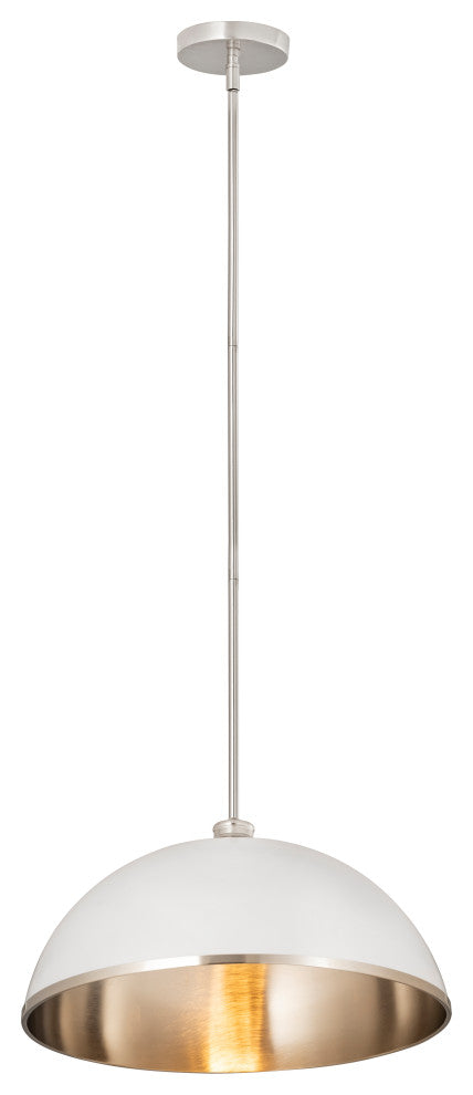 Zlite 1004P20-MW-BN 1-Light Pendant, Mate White