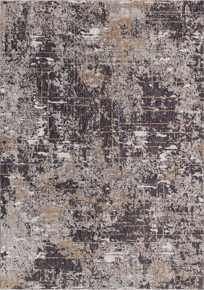 Jade Stormy Sky Abstract Contemporary Brown Recycled Area Rug, 5'3" X 7'0"