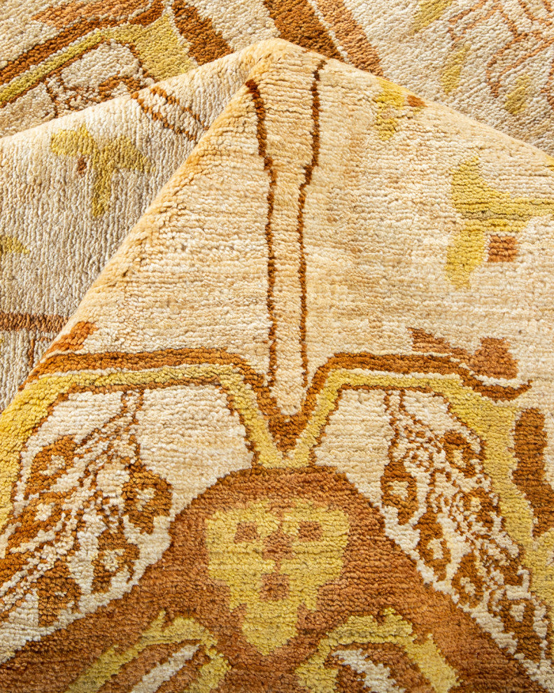 Eclectic, One-of-a-Kind Hand-Knotted Area Rug Ivory, 9' 2" x 11' 4"