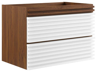 Render 30" Wall-Mount Bathroom Vanity, White Walnut