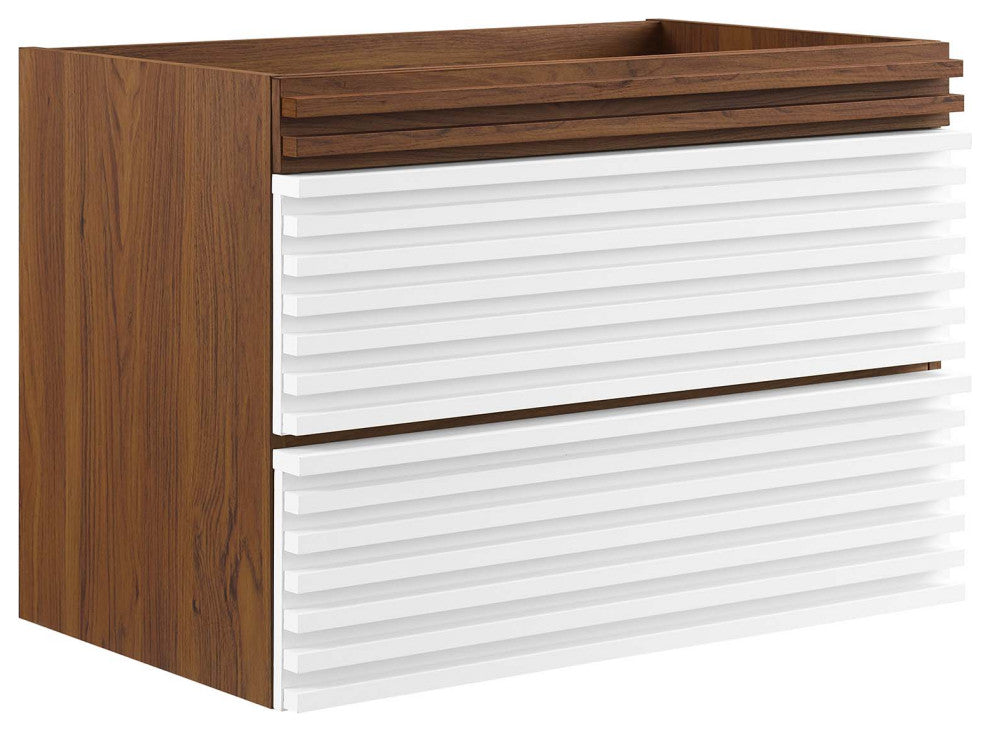 Render 30" Wall-Mount Bathroom Vanity, White Walnut