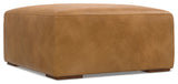 Rex Ottoman in Genuine Leather , Fully Assembled