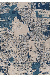 Rupec Contemporary Area Rug, Beige and Blue, 7'9"x10'6"