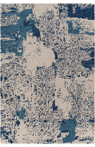 Rupec Contemporary Area Rug, Beige and Blue, 7'9"x10'6"