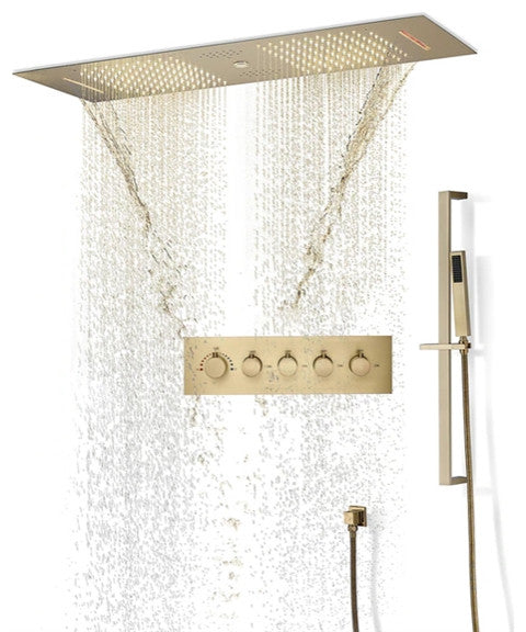Rainfall Musical Shower System With Hand Shower, Style C-Touch Panel Light