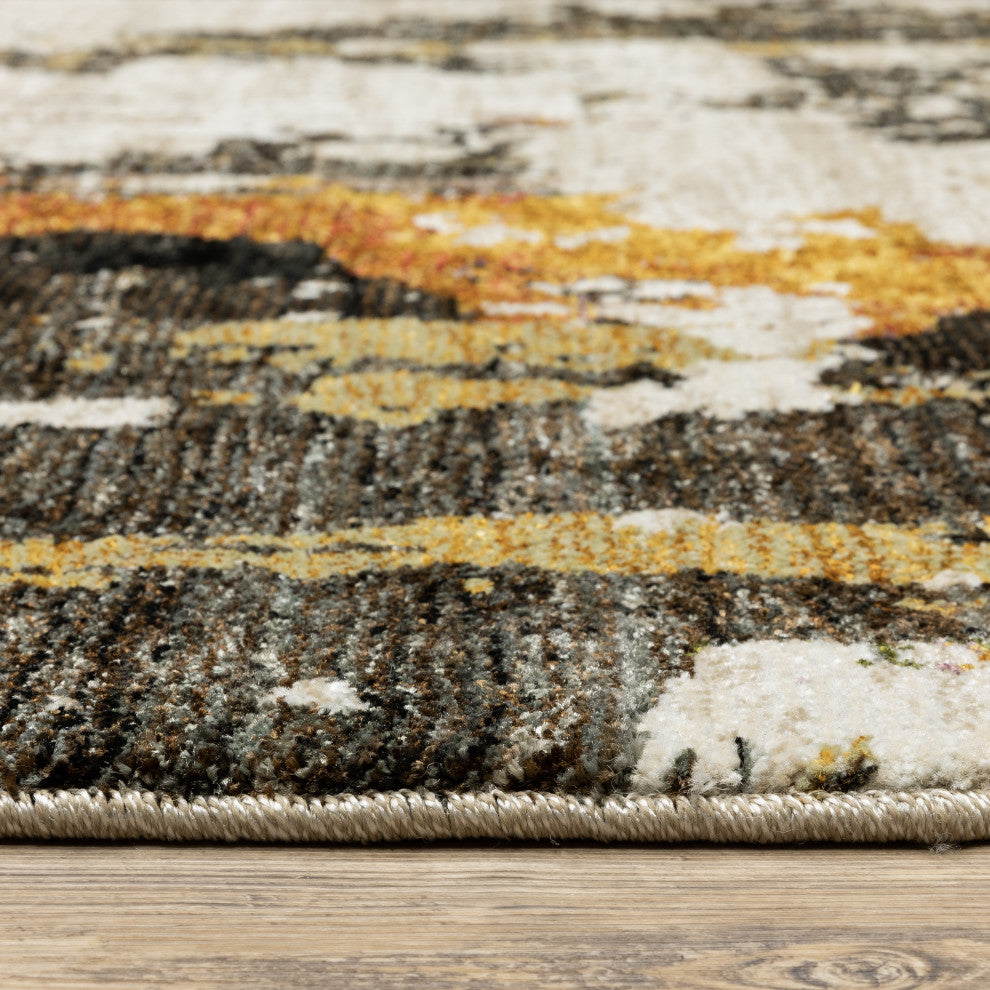 Oriental Weavers Evolution Beige/ Charcoal Abstract Indoor Area Rug 7'10" RND