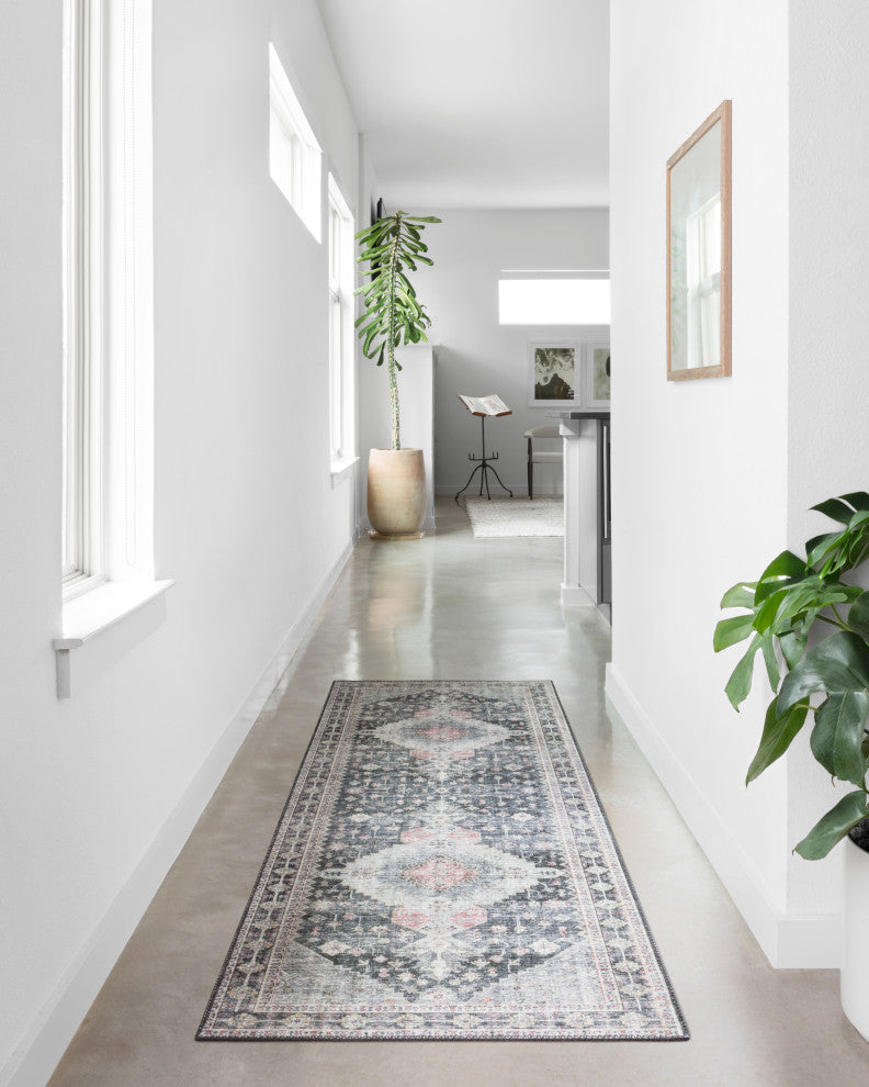 Loloi II Skye Area Rug, Charcoal/Multi, 8'0"x8'0" Round