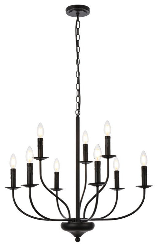 Winston 9-Light Pendant, Black