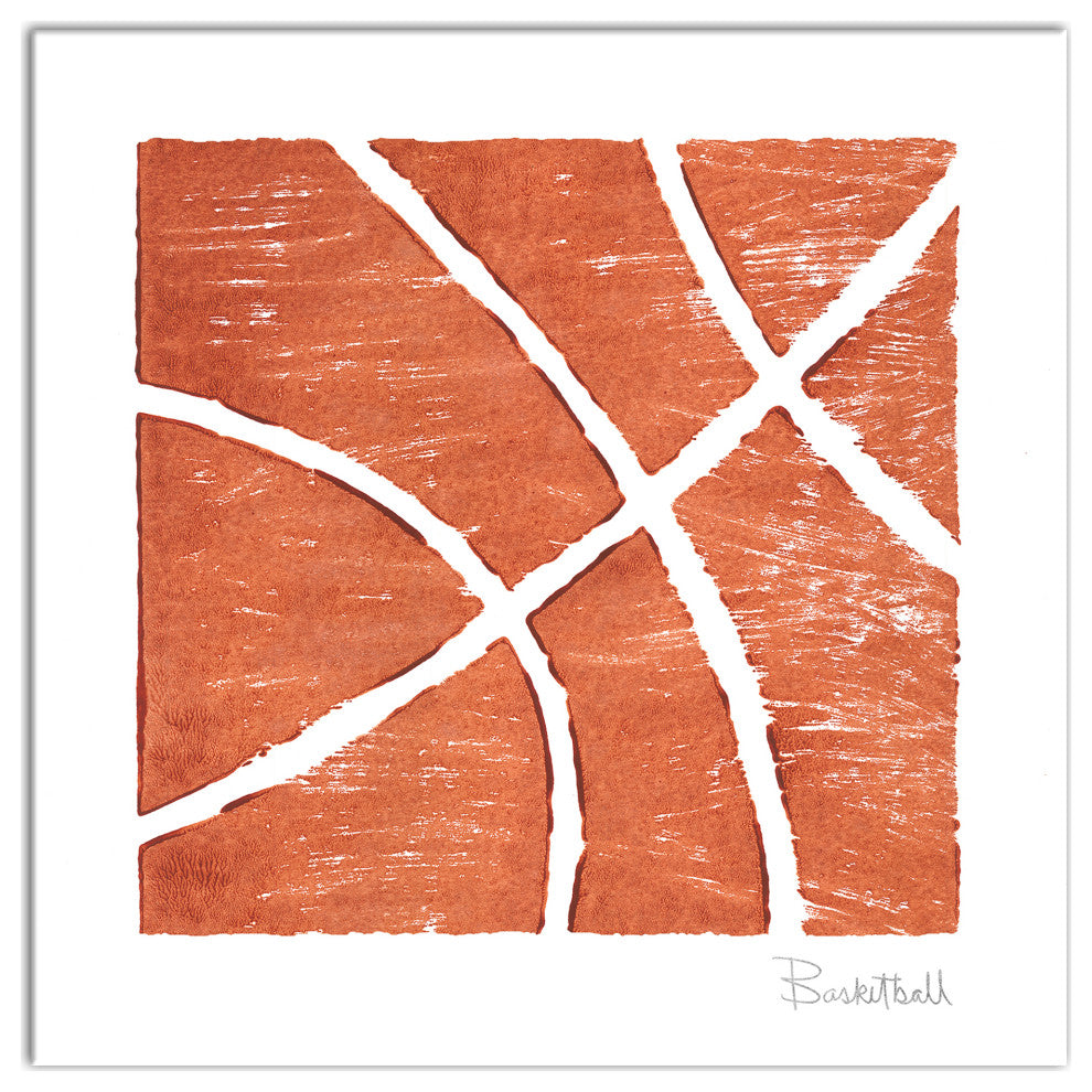 Basketball Lines 12x12 Canvas Wall Art