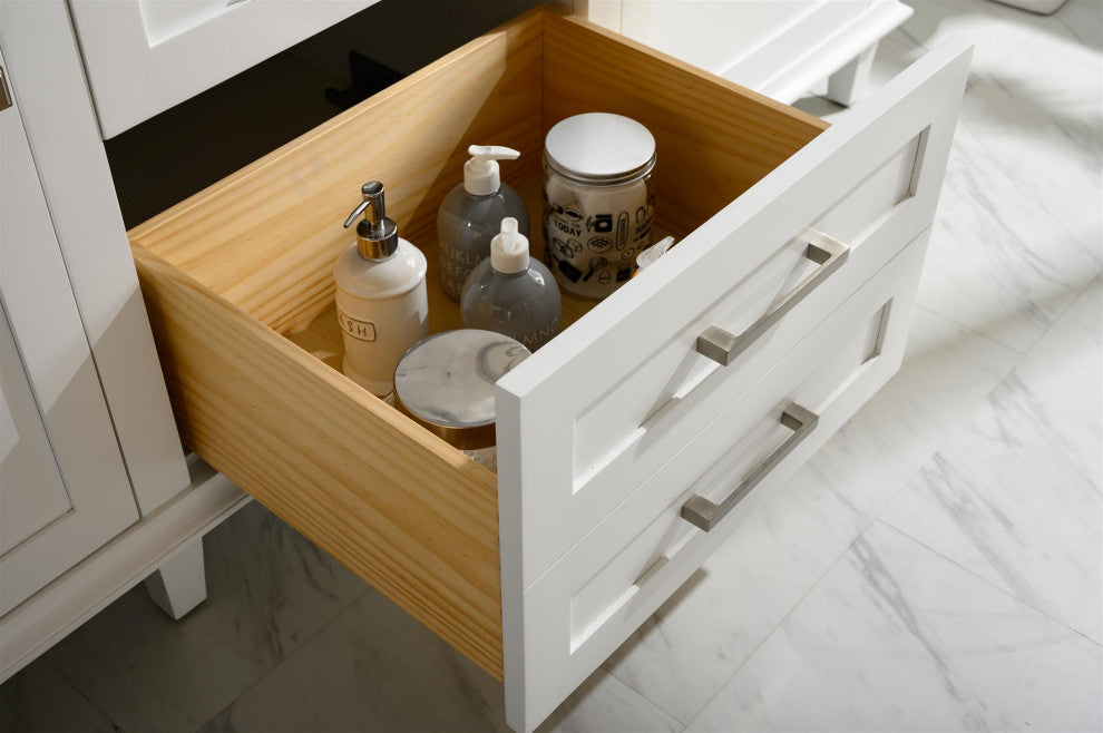72" Double Single Sink Vanity Cabinet, White