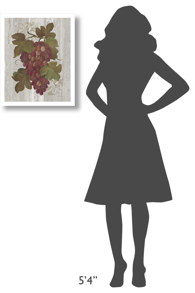 "Autumn Grapes I on Wood" Digital Paper Print by Silvia Vassileva, 18"x22"