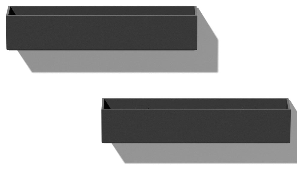 Veadek Geo Series Hanging Planter, Black, 16", 2 Pack