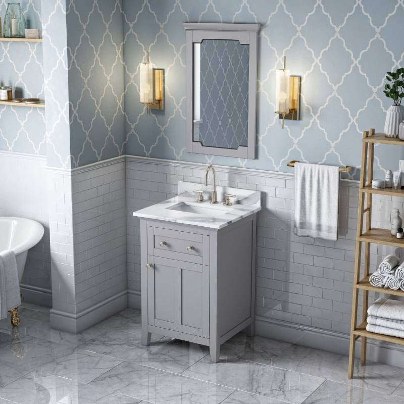 Chatham Traditional 24" Gray Single Undermount Sink Vanity With Quartz Top