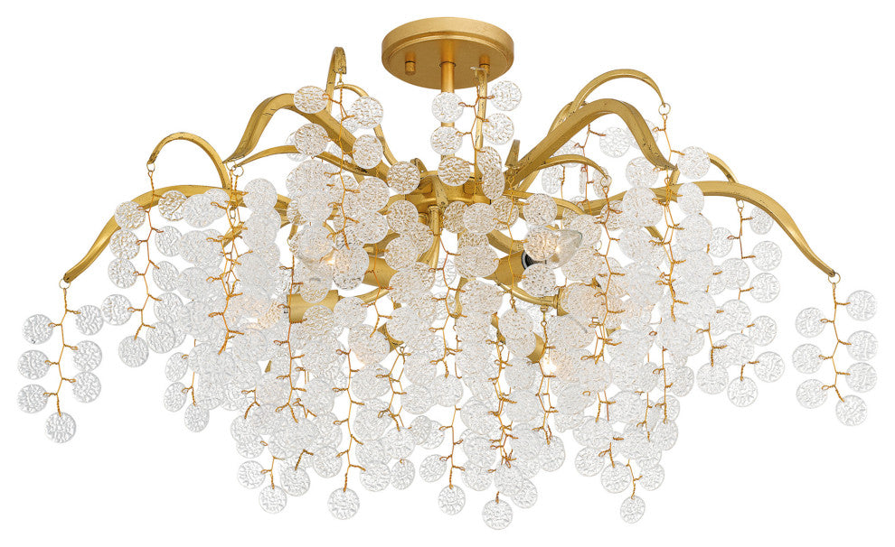 Quoizel MAP1728 Maple 6 Light 29"W Semi-Flush Ceiling Fixture - Gold Leaf