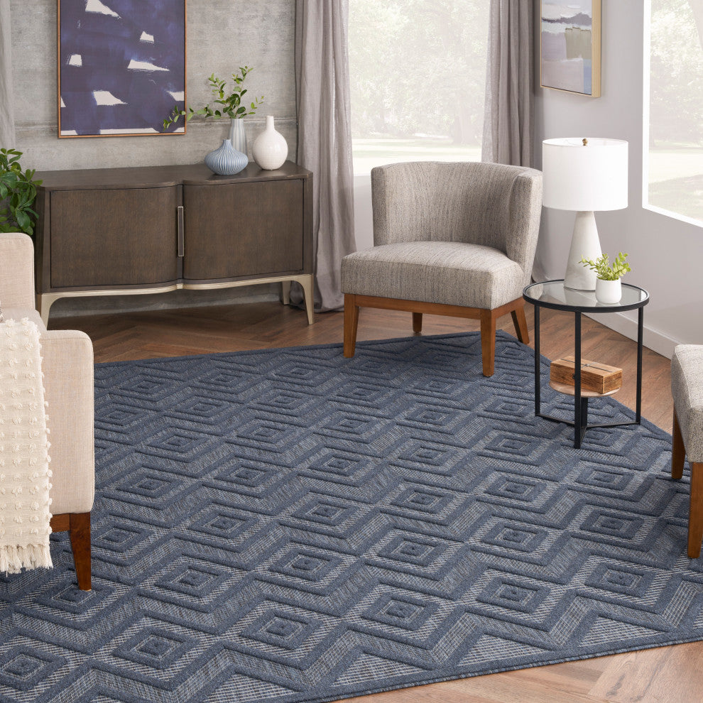 Nourison Versatile 7' x 10' Navy Blue Modern Area Rug
