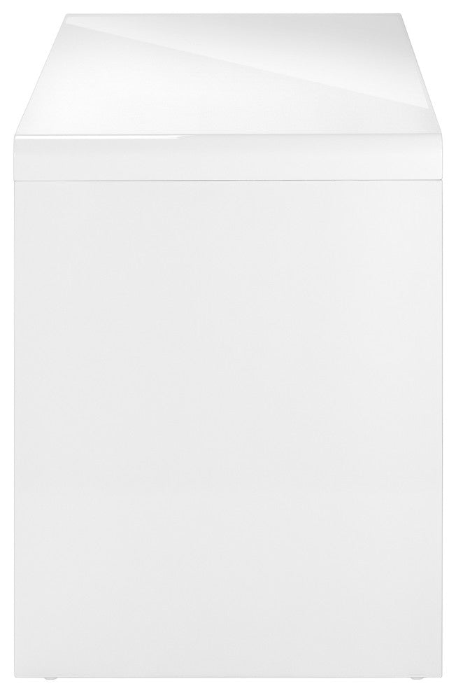 Computer Desk, Laptop, Storage Drawers, 60"L, Work, Laminate, Glossy White