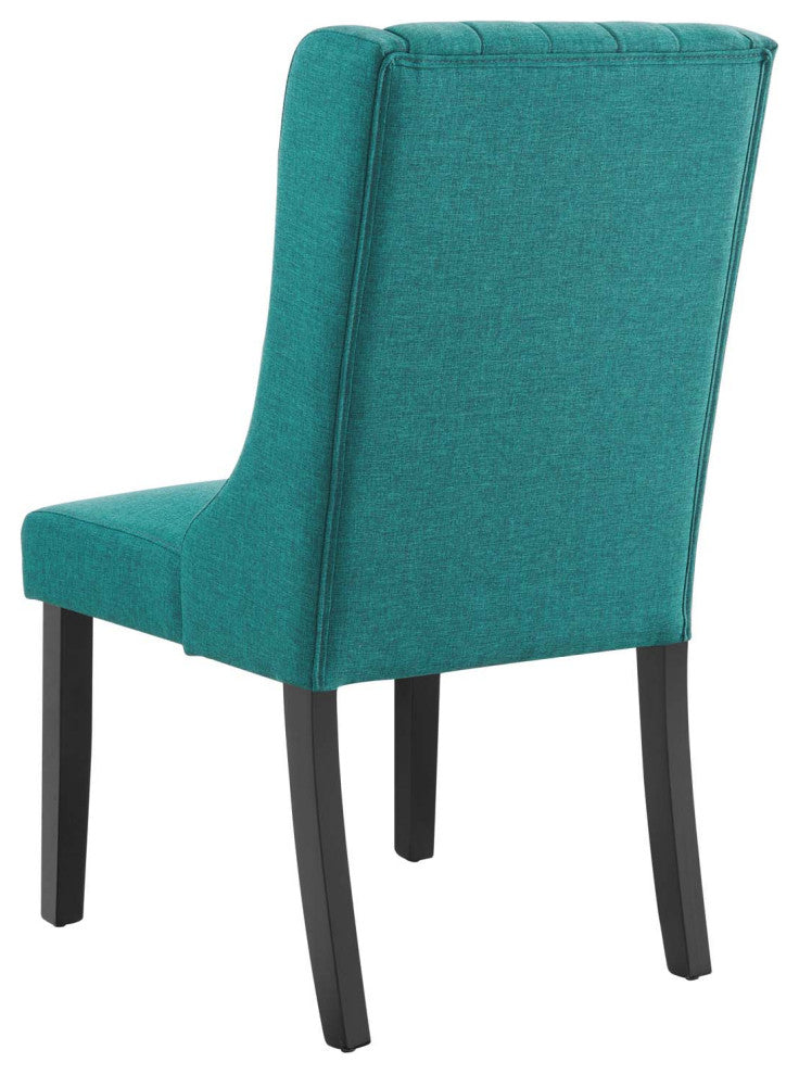 Side Dining Chair, Set of 2, Fabric, Teal Blue, Modern, Cafe Bistro Restaurant