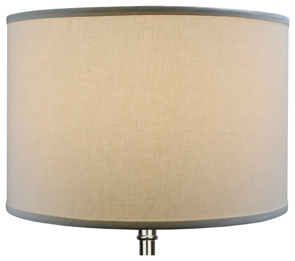 Fenchel Shades, 18"x18"x12" Spider Attachment Drum Lamp Shade, Linen Ivory