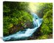 Blue Creek in Green Rain Forest, Oversized Landscape Canvas Art, 60"x28"