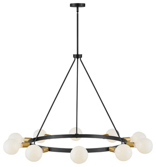 Lark Orla 24" Large Single Tier Chandelier, Black + Lacquered Brass