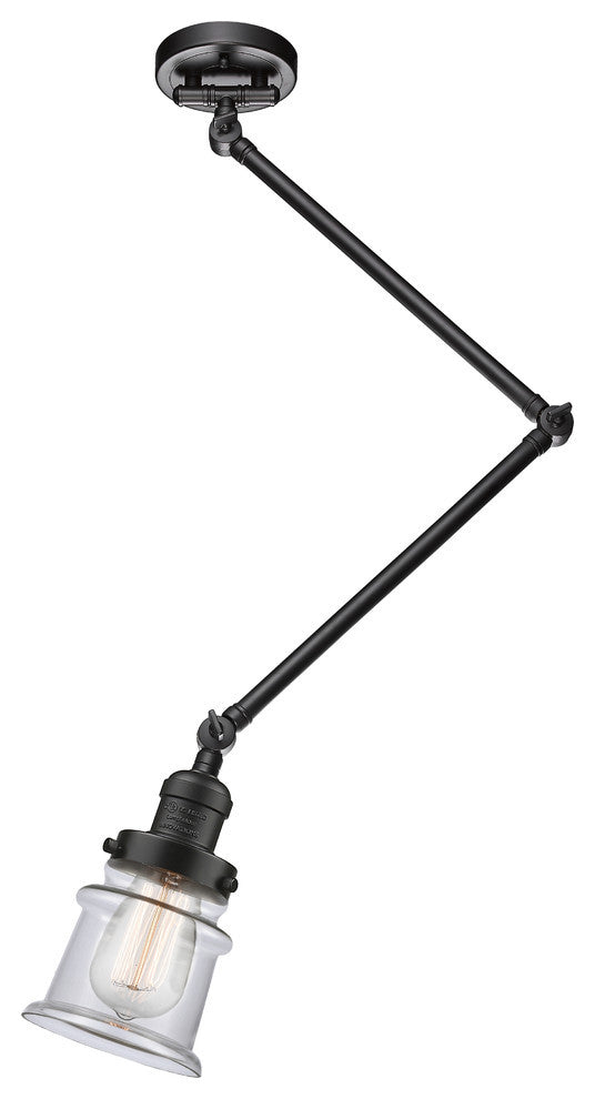 Small Canton 1-Light Swing Arm, Oil Rubbed Bronze, Clear
