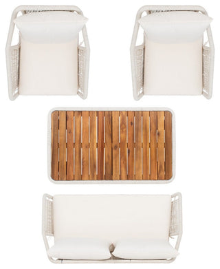 Safavieh Outdoor Raldin Rope 4 Piece Living Set Beige/Beige