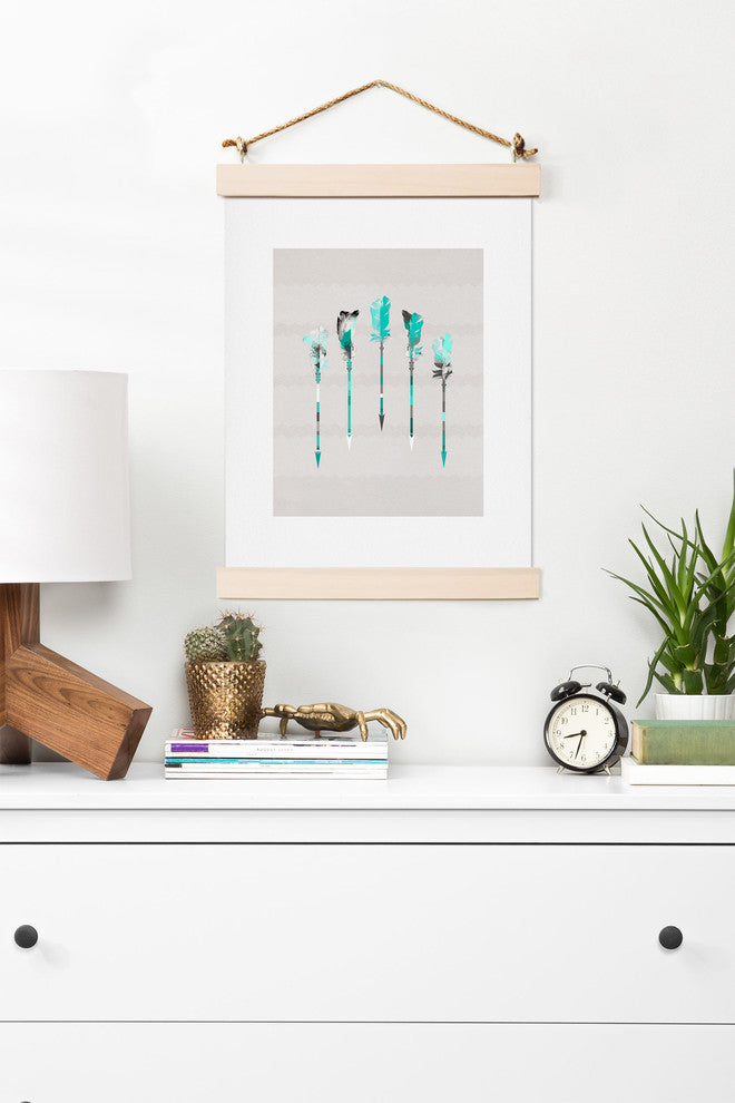 Deny Designs Iveta Abolina Teal Feathers Art Print