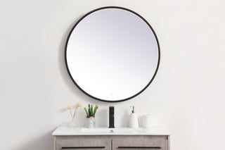 Modern Black Led Mirror, 32"